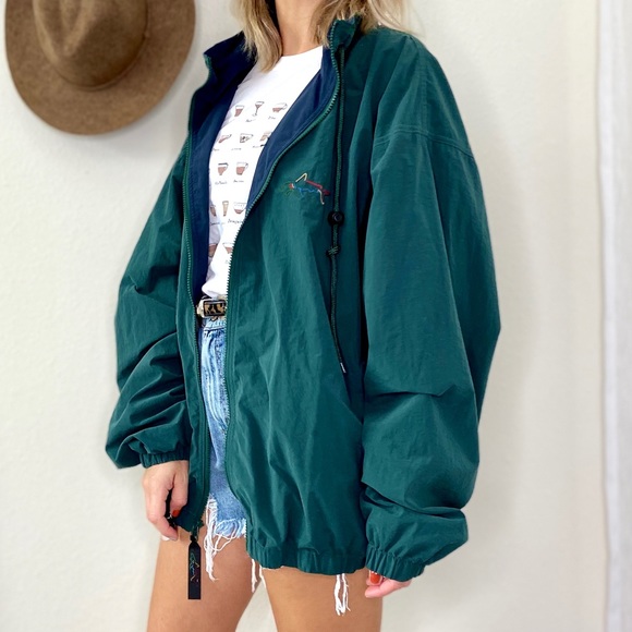 Greg Norman Collection Jackets & Blazers - VTG Greg Norman Green Oversized Windbreaker Jacket